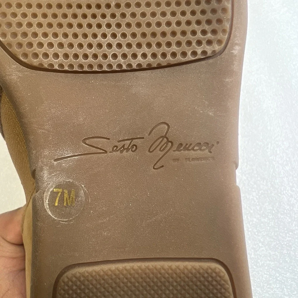 Sesto Meucci Shoes‎ Sz 7 Dana Leather Comfort Slip On Perforated Loafer Brown
